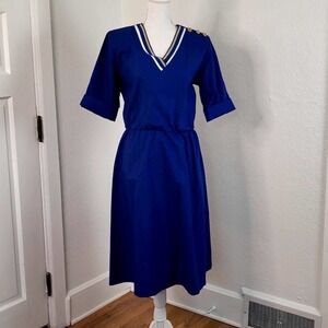Vintage Village Fair Women's Blue Dress Size Small
